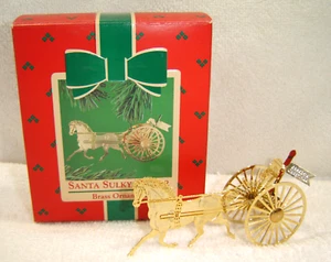 Hallmark Keepsake Ornaments  Santa Sulky Driver  Brass Ornament 1984 - Picture 1 of 7
