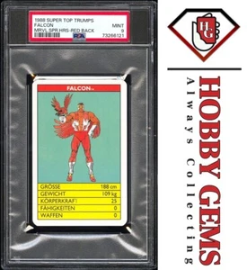 FALCON PSA 9 1988 Super Top Trumps Marvel Super Heroes Red Back - Picture 1 of 2