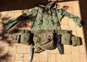 VIETNAM WAR M56 WEBBING AND 1ST PATTERN JACKET, REPRODUCTION FULL SET - Picture 1 of 16