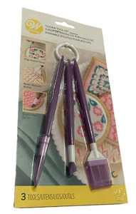 New Wilton Cookie Tool Decorate Set Trio Silicon Etch, Comb, Scrape Purple - Picture 1 of 5