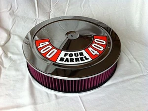 FILTRO LAVABLE LIMPIADOR DE AIRE CROMADO 400 Dodge plymouth se adapta a carburadores Quadrajet - Imagen 1 de 4