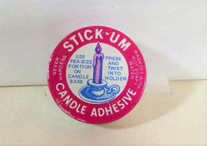 Vintage Stick-um Candle Adhesive Tin  - Picture 1 of 5
