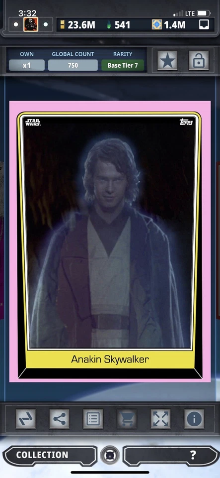 Topps Star Wars Digital Card Trader Tier 7 - Pink Anakin Skywalker - S5 - Image 1 of 1