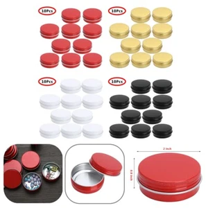 YiZYiF 10Pcs 30ml Aluminium Pot Jars Tin Cans Container Candle Case w/Screw Top - Bild 1 von 32
