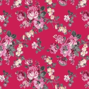By The Yard ~ Promise Me ~ Rose Grandiflora Cotton Fabric By Benartex - Picture 1 of 9