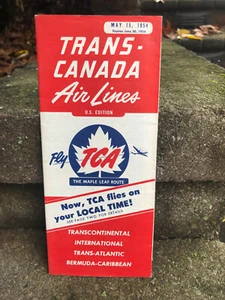 1954 Trans-Canada Airlines Time Table Brochure - Picture 1 of 5
