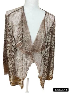 ISDA & Co Nylon Rayon Metal Cardigan Open Front Size L - Picture 1 of 4