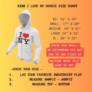 I Love NY Kids Hoodie Sweatshirt Officially Licensed - Picture 1 of 12