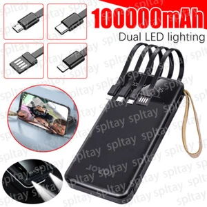 Power Bank Pack 100000mAh Fast Charger USB External Battery For Mobile Phone - Picture 1 of 20