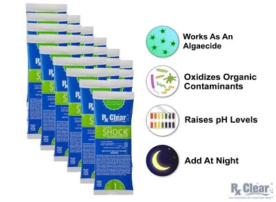 RX CLEAR® Rx Clear 68% Calcium Hypochlorite Super Chlorine Pool Shock 24 x 1 lb Bags