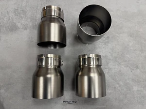 Stainless Steel Matt Brushed Exhaust Tips For BMW M2 M3 M4 M5 F87 F80 F82 70MM - Picture 1 of 5