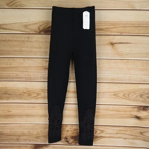 Azz Trading Leggings High Rise Girls Size L Black Soft Stretch Elastic Waist NWT - Picture 1 of 7