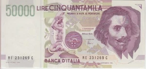 Italy P116c 50,000 50000 50.000 Lire 1992 Sig Fazio-Amici PFX RE AU 2001 - Picture 1 of 2