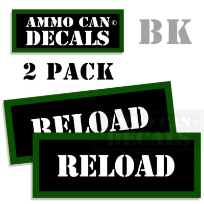 RIGHT WING INK RELOAD Ammo Can Labels Ammunition Case Reloading stickers decals 2 pack 3"x1.15"