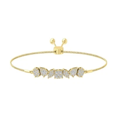 Brazalete Bolo Diamante Oro Amarillo 10K 5/8 Cttw, Color I-J, Claridad I2-I3, 7" Foto 1 de 4