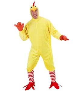 Kostüm Huhn Küken gelb Plüsch Overall Kostüm Herren Karneval Fastnacht Fasching - Bild 1 von 1