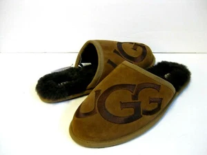 UGG SCUFF LOGO MEN SLIPPERS SUEDE CHESTNUT US 10 /UK 9 /EU 43 - Picture 1 of 5