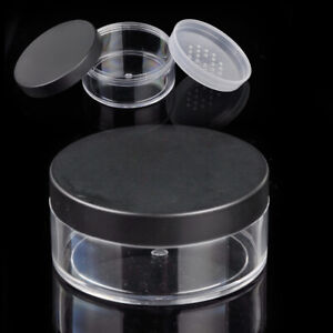 2pcs 50g Empty Cosmetic Sifter Jar Loose Powder Container Puff Pot Makeup Travel