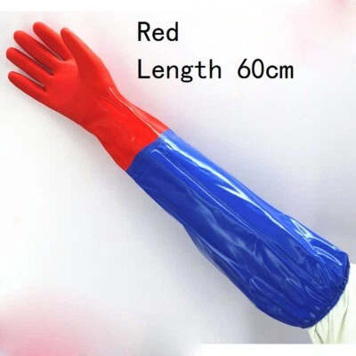 Men's Long Gloves Waterproof Anti-oil Labor Workwear Household Industrial 1 Pair - Image 1 of 4