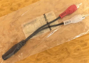Audio Adapter RCA/Cinch-Stecker auf  3.5mm Stereo-Klinken Buchse / KURZ 15cm OVP - Bild 1 von 3