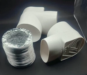 Space-Saving Dryer Vent–Ziggurat, Durable, Airtight Duct Complete Connection kit - Picture 1 of 12