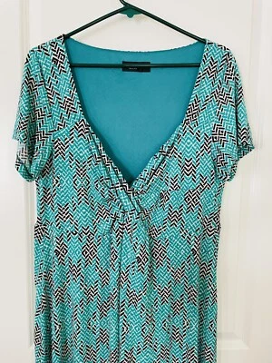 Maxi Vestido Para Mujer IGIGI Grande Talla 12/14 Turquesa Azul Aqua Diseñador NUEVO $149 Foto 1 de 4