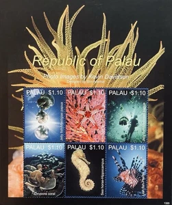 PALAU MARINE LIFE STAMPS 2013 MNH PHOTOGRAPHS JELLYFISH SEA HORSE SCUBA DIVER - Picture 1 of 1