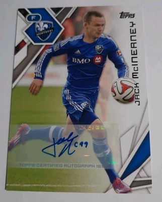 Jack McInerney 2015 Topps MLS #73 Auto Montreal Impact - Image 1 of 2