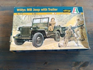 MODELLINO 1:35 ITALERI N 314 WILLYS MB JEEP WITH TRAILER CARSON PLASTIC-Q26 - Imagen 1 de 10