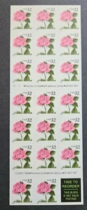 Scott #2492a, M/F/NH/NF, Pink Rose, Booklet Pane of 18, S-A, 1994 - Picture 1 of 2