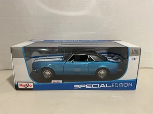 Maisto Special Ed. Diecast 1968 Chevy Camaro Z/28 Coupe Blue White Stripe 1:18 - Picture 1 of 10