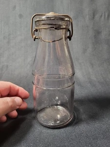 Antique, Milk/Cream Bottle, " A. G. Smalley & Co." with Tin "Clamp" Top Lid - Picture 1 of 24