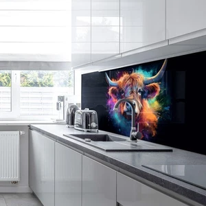 Splashbacks acrilico Premier Range Highland mucca su nero e accessori - Foto 1 di 5
