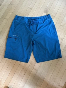 Simms Fishing Shorts Men’s Size 40 Solarflex Blue Tie Waist  - Picture 1 of 15