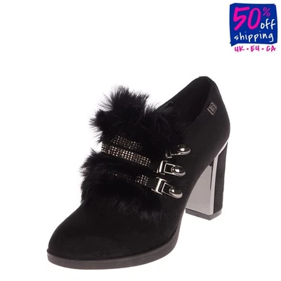 PVP €188 LAURA BIAGIOTTI Botines US6 UK3 EU36 Logo Estrás Tacón Cuadrado Foto 1 de 4