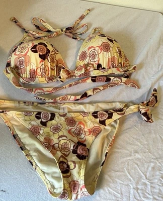 Bikini Größe 42 von Debenhams  Neckholder Gelb Braun - Bild 1 von 4