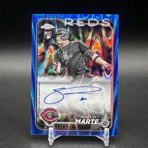2024 Topps Chrome Autographs Blue RayWave Refractor Noelvi Marte RC Auto /150 🔥 - Bild 1 von 2