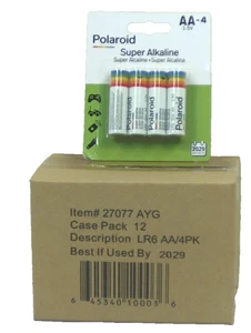 Polaroid Super Alkaline AA 1.5V Batteries 12-4  Pack Long Lasting Expires 2029 - Picture 1 of 3