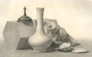 Edward Ridley (1883-1946) - Charcoal Drawing, Still Life with Oyster - Picture 1 of 2