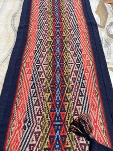 Multicolored Alpaca Wool Scarf Andean Design W Tassels Large Chunky Warm 78x39” - Picture 1 of 6