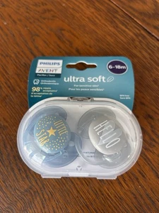 Philips Avent Ultra Soft 2 Pack Pacifier 6-18 Months BPA-Free Factory Sealed - Picture 1 of 3