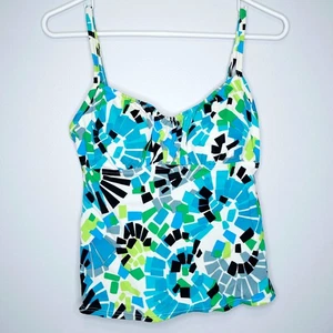Caribbean Joe mehrfarbiger grafischer gepolsterter BH-Tankini - 10. Nylon/Elasthan Mischung - Bild 1 von 2