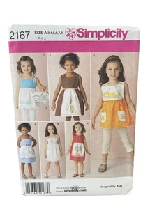 Simplicity 2167 Child's Dress Sewing Pattern Size 3-8 Vintage - Picture 1 of 2
