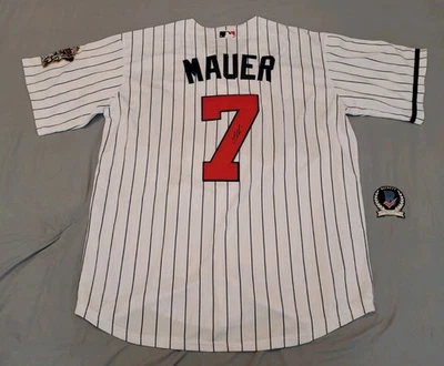 Joe Mauer signed autographed Minnesota Twins custom jersey Beckett BAS COA HOF - Image 1 of 4