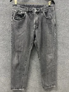 Pantalones de mezclilla Anglo Italian London con ribete 33X30 negro gris “LEER” - Imagen 1 de 21