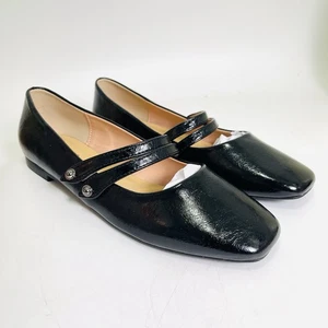 C.Paravano Mary Jane Ballet Flats Women’s Size 9 / 39.5 Black Square Toe - Picture 1 of 7