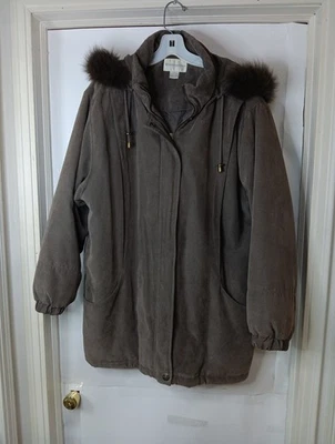 Worthington Women's Jacket Caot Faux Fur Extra Grand Size XL - Image 1 of 4