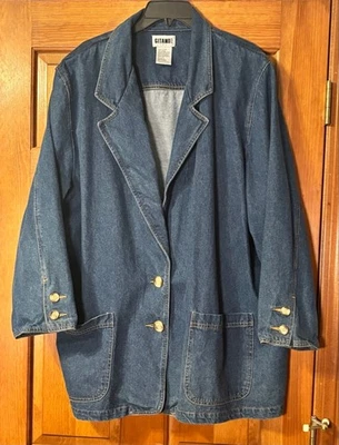 Chaqueta Blazer Vintage Gitano Denim 22W Gran Tamaño Años 90 Jean Abrigo Bolsillos Foto 1 de 4