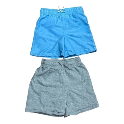 George Shorts Meninos Médio 7-8 Baús de Natação Azul Forro de Malha + Malha Cinza Lote de 2 - Imagem 1 de 4