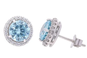 Acalee Jewelry Women ´S Earrings 925 Silver Zirconia-Earrings Blue AC8793-02 - Picture 1 of 6